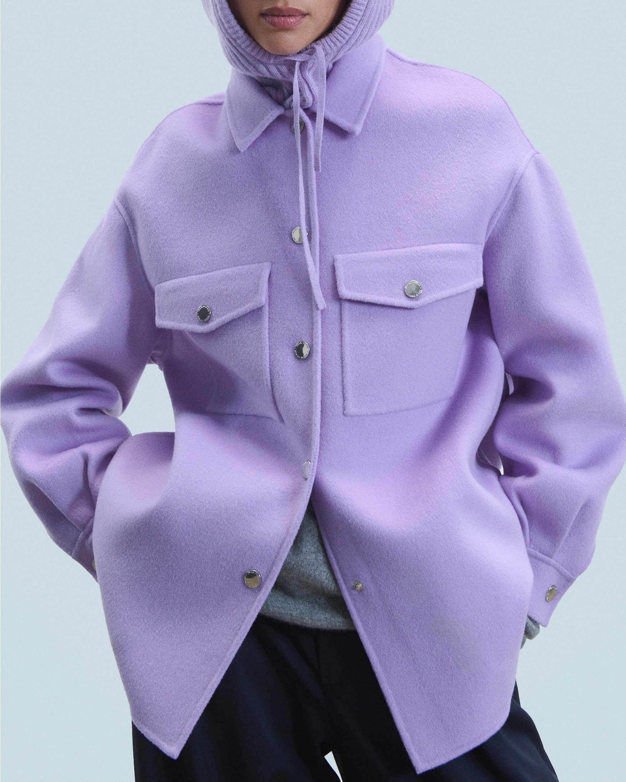 Manteau court en laine - Magic Lilac