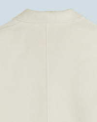Manteau long double face en laine - Ecru