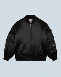 NOIR / NEW / QTY : 5 / Outerwear Veste Bombers Satin - Noir