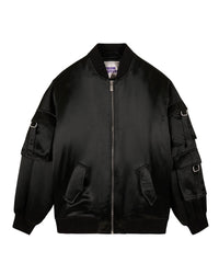 Satin bomber jacket - Black