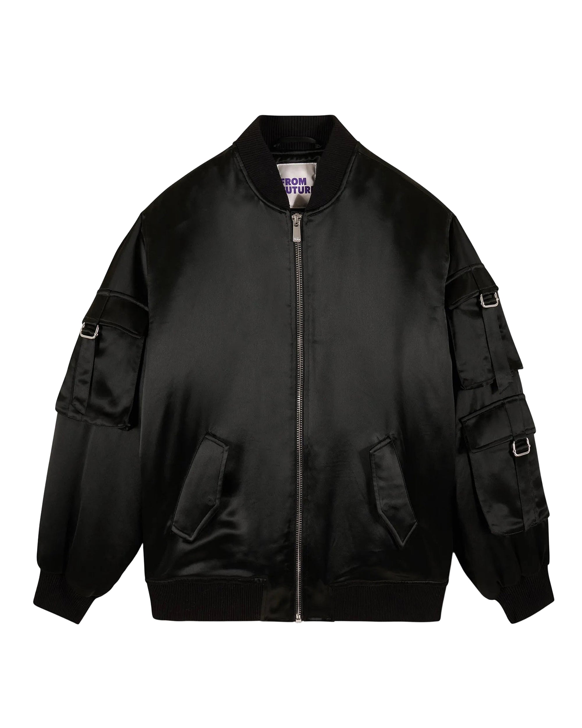 Satin bomber jacket - Black
