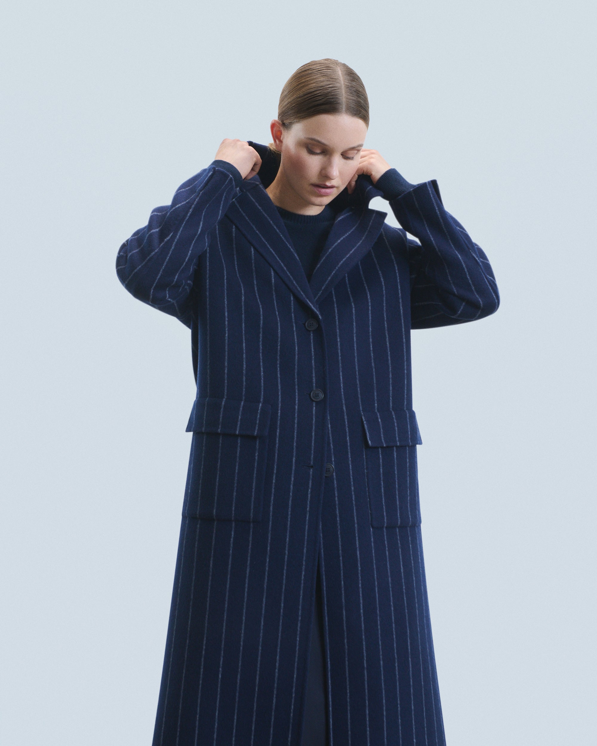RAYURES NAVY / NEW / QTY : 26 / Outerwear Manteau Poches - Rayures Navy