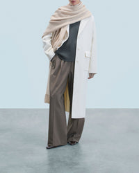 Manteau à poches en laine - Ecru