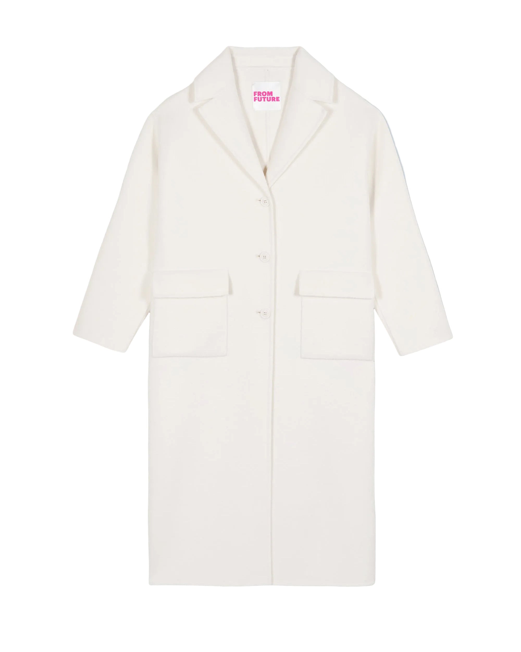 Manteau à poches en laine - Ecru