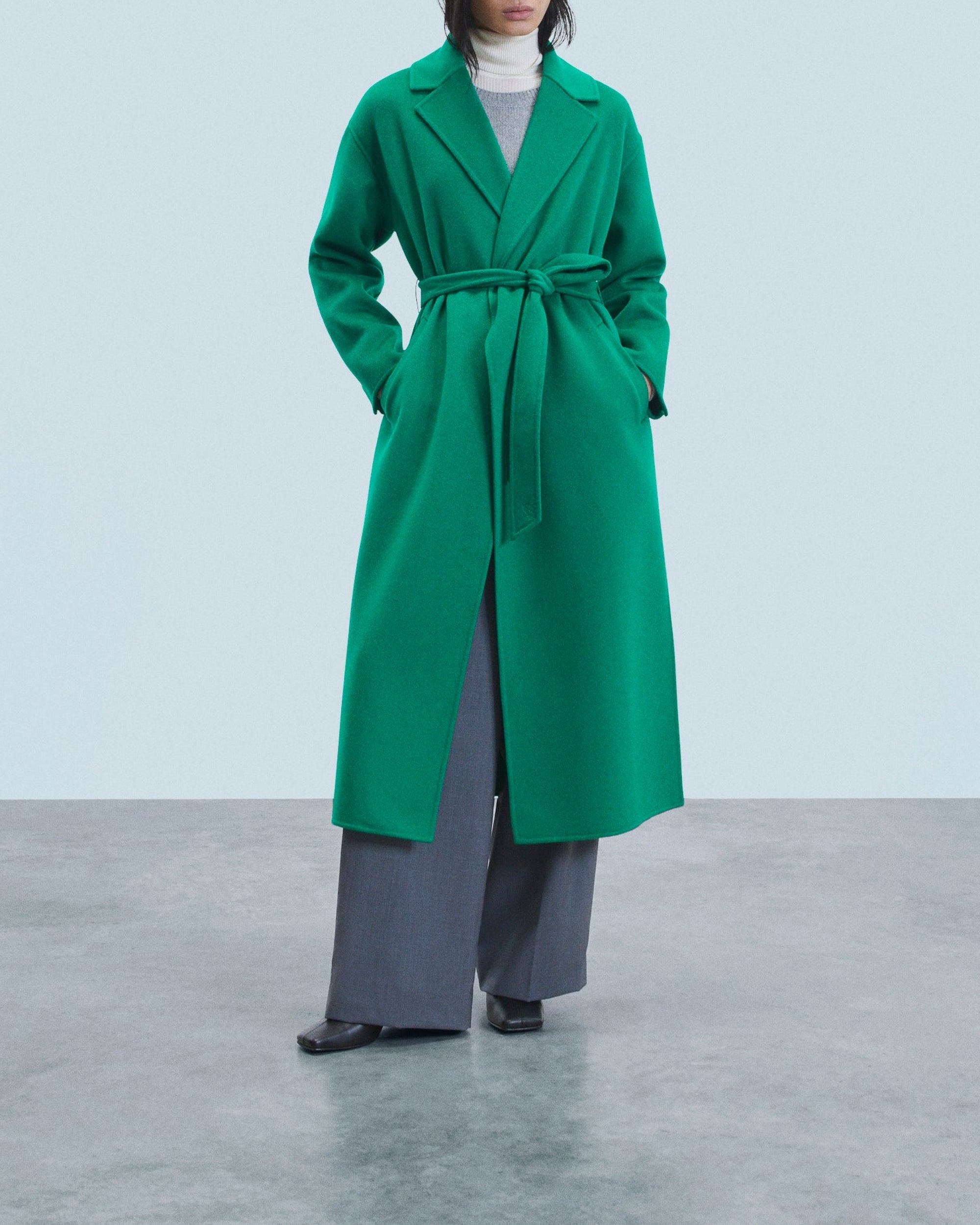 Manteau peignoir en laine - Mountain Green