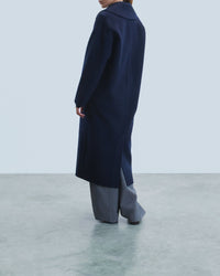 Double-breasted wool coat - Navy