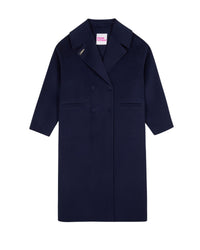 Double-breasted wool coat - Navy