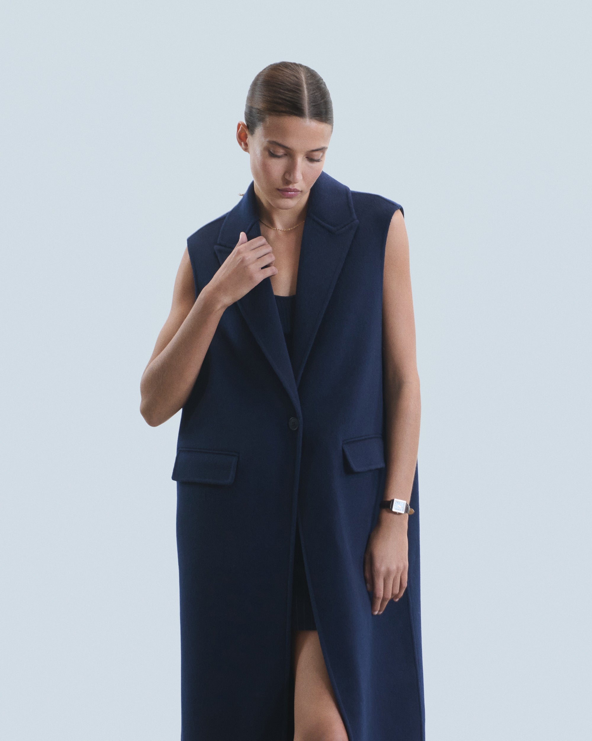 NAVY / NEW / QTY : 11 / Outerwear Manteau Sans Manches - Navy