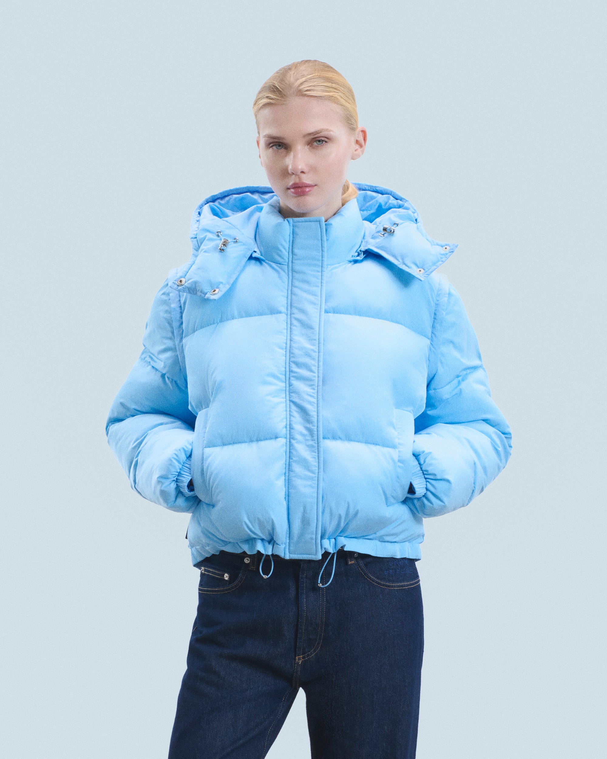 BABY BLUE / NEW / QTY : 71 / Outerwear Doudoune Craquelée - Baby Blue