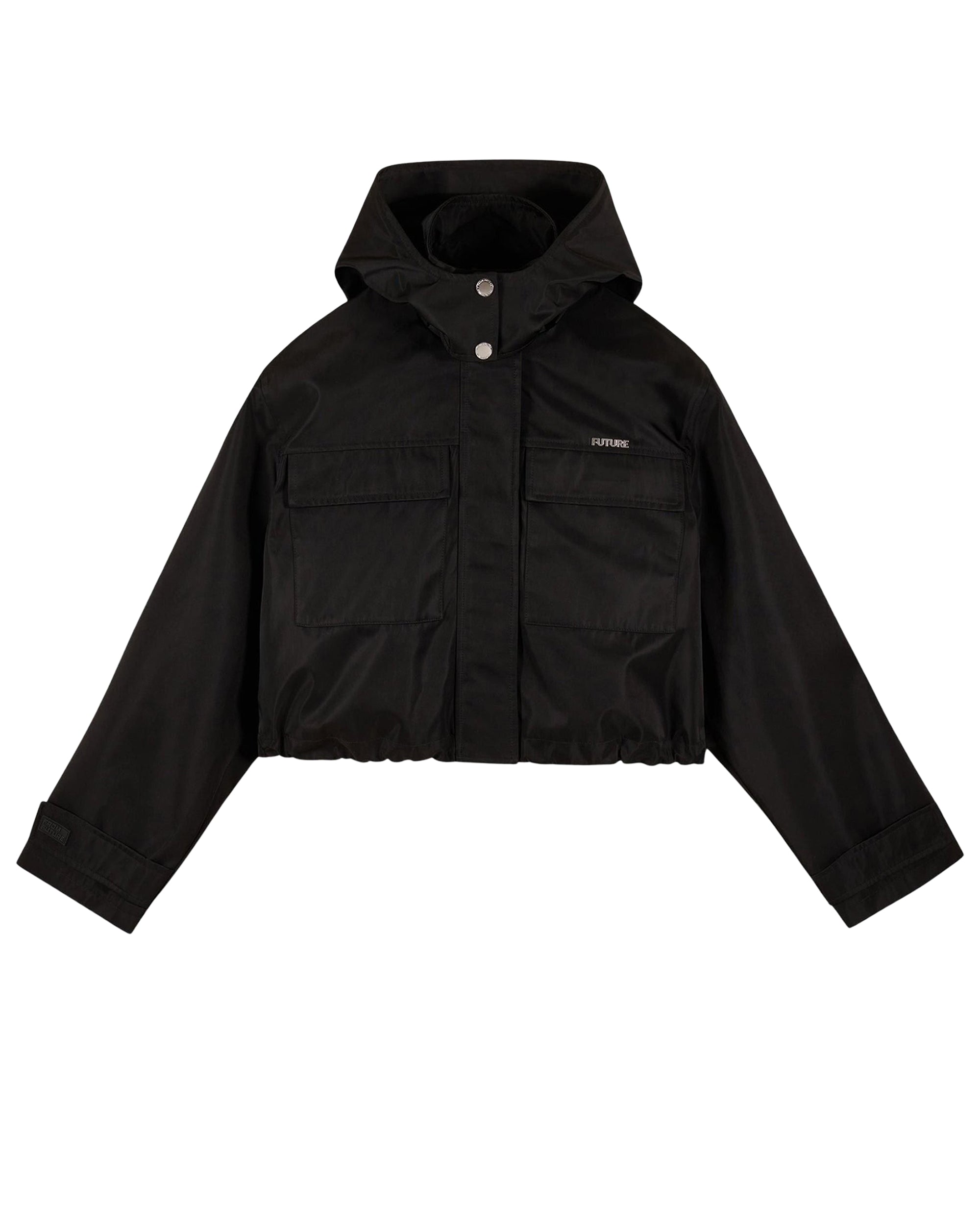 Parka courte à capuche - Noir