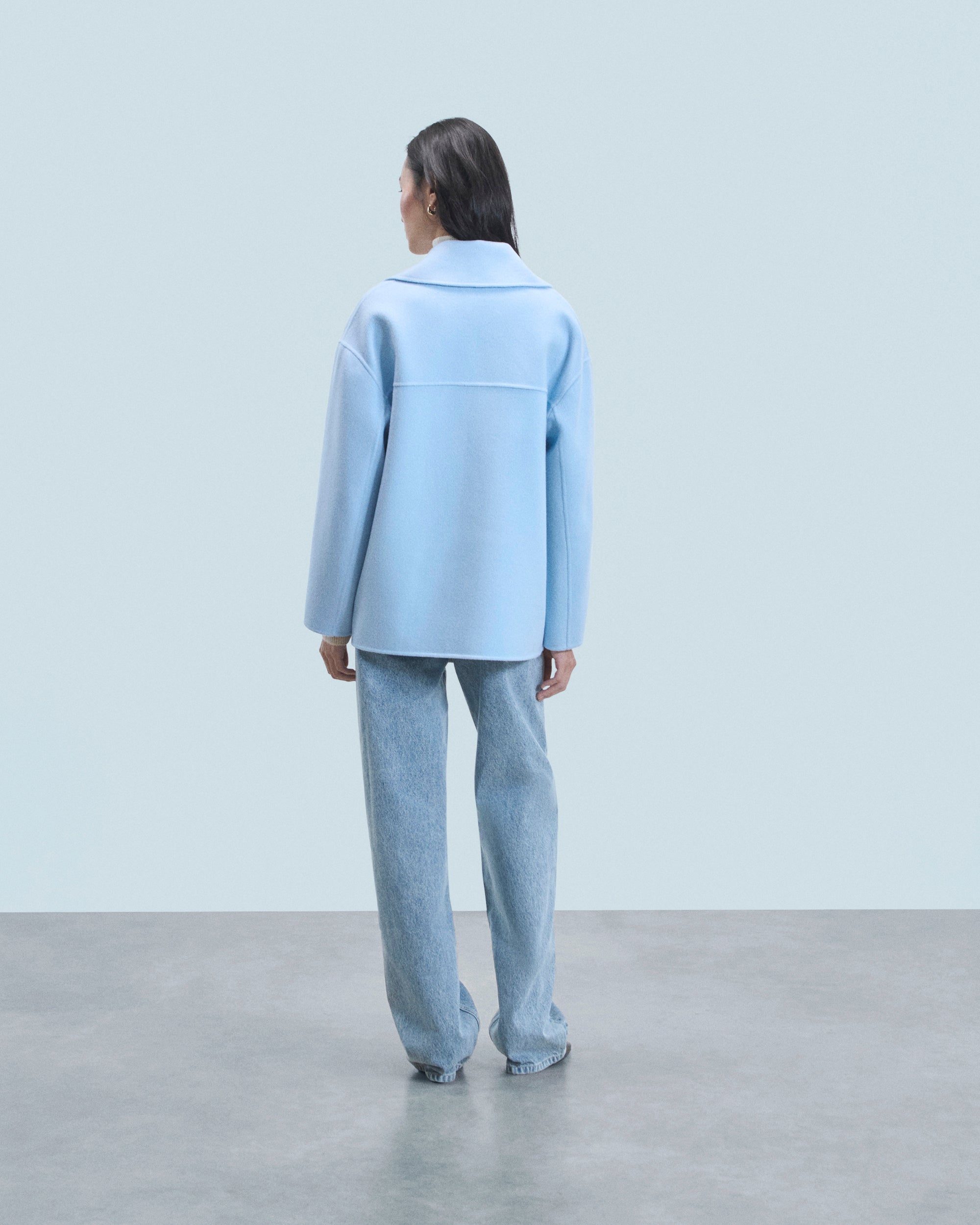 Veste caban en laine - Baby Blue