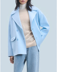 Veste caban en laine - Baby Blue
