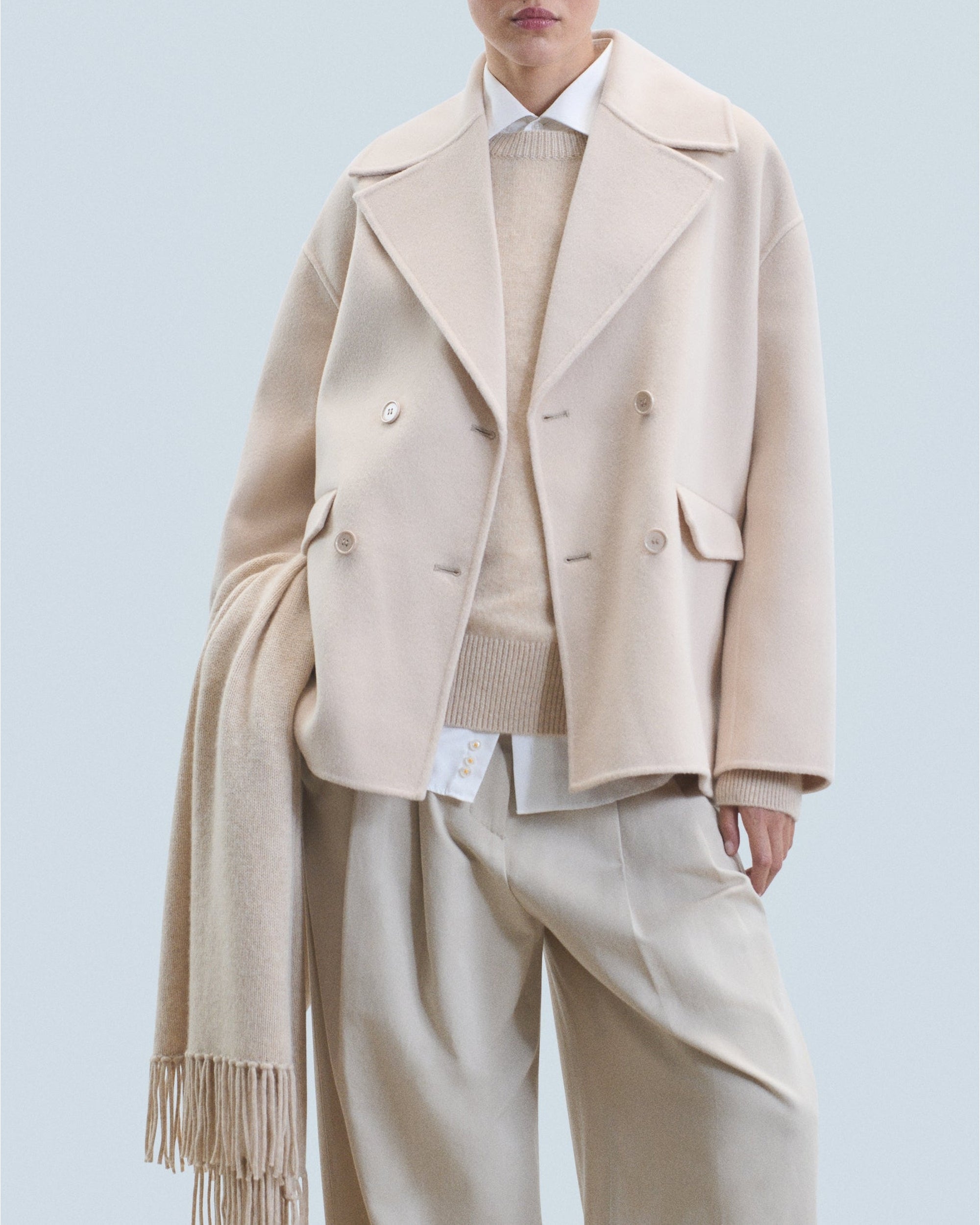 Veste caban en laine - Sable