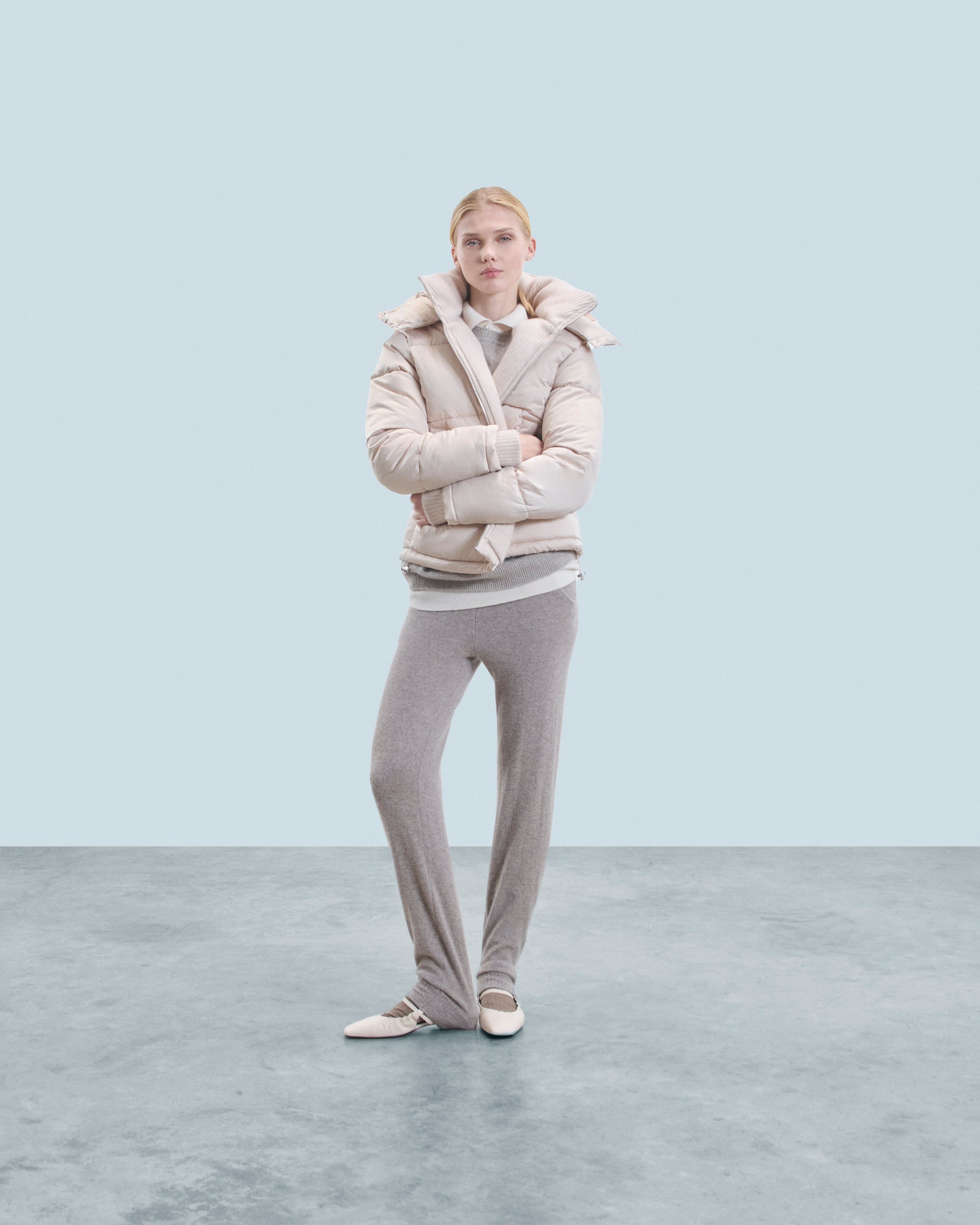 SABLE / NEW / QTY : 48 / Outerwear Doudoune Doublure Cachemire - Sable
