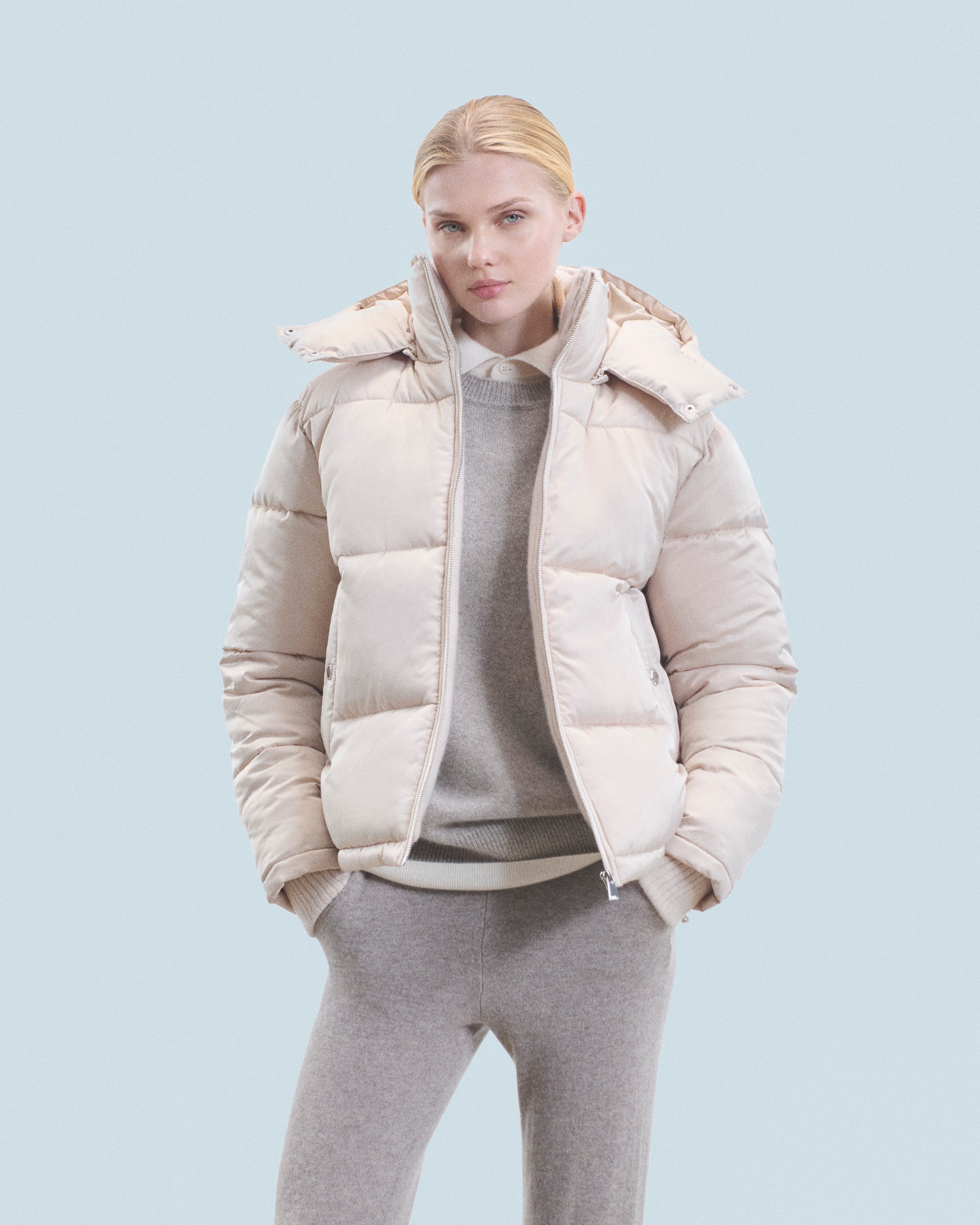 SABLE / NEW / QTY : 48 / Outerwear Doudoune Doublure Cachemire - Sable
