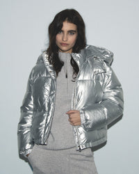 SILVER / NEW / QTY : 18 / Outerwear Doudoune Craquelée - Silver