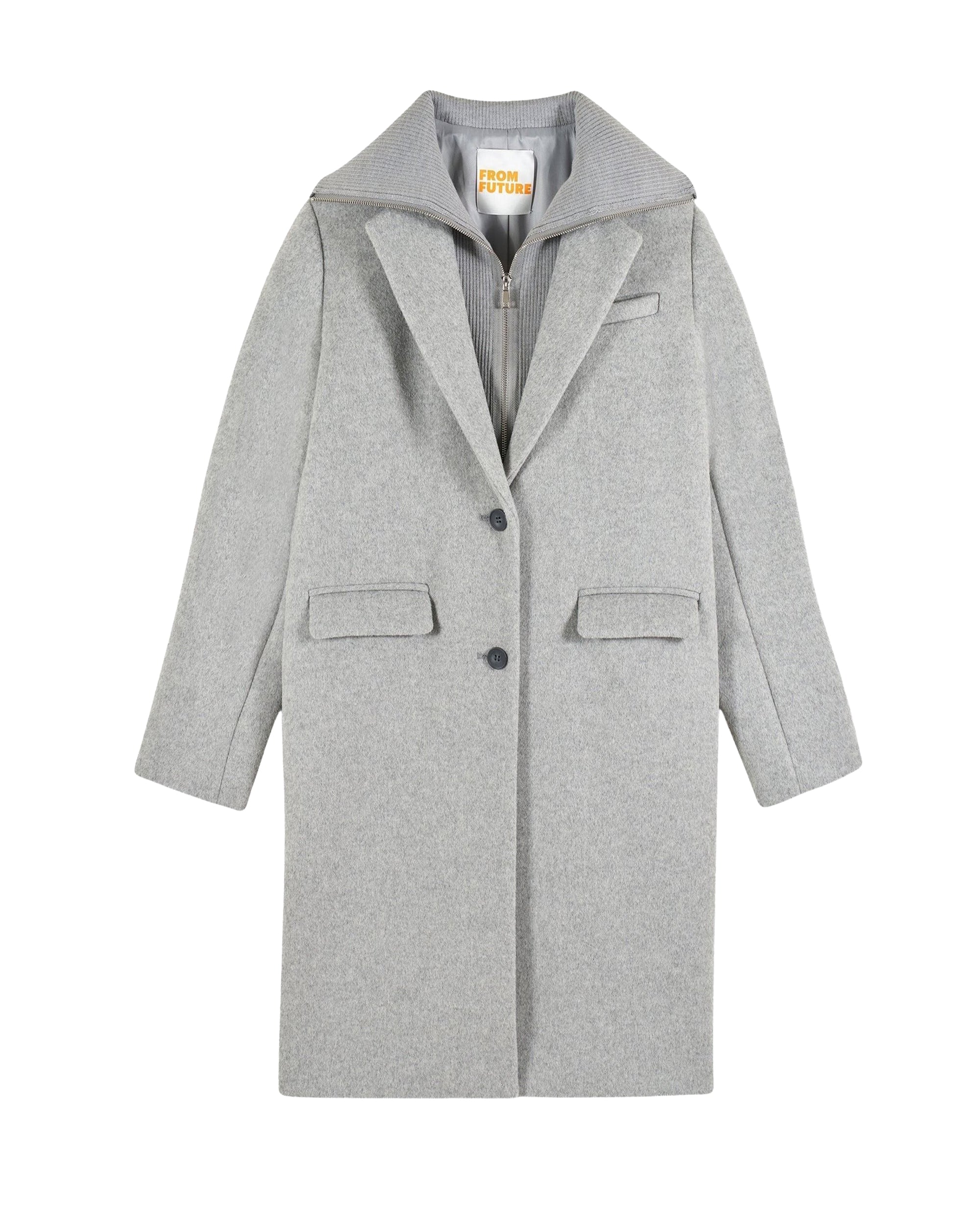 Manteau en laine - Gris Chiné Clair