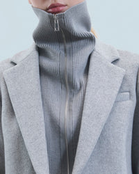 Manteau en laine - Gris Chiné Clair