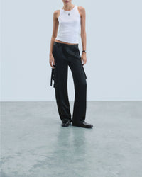 Pantalon cargo en satin - Noir