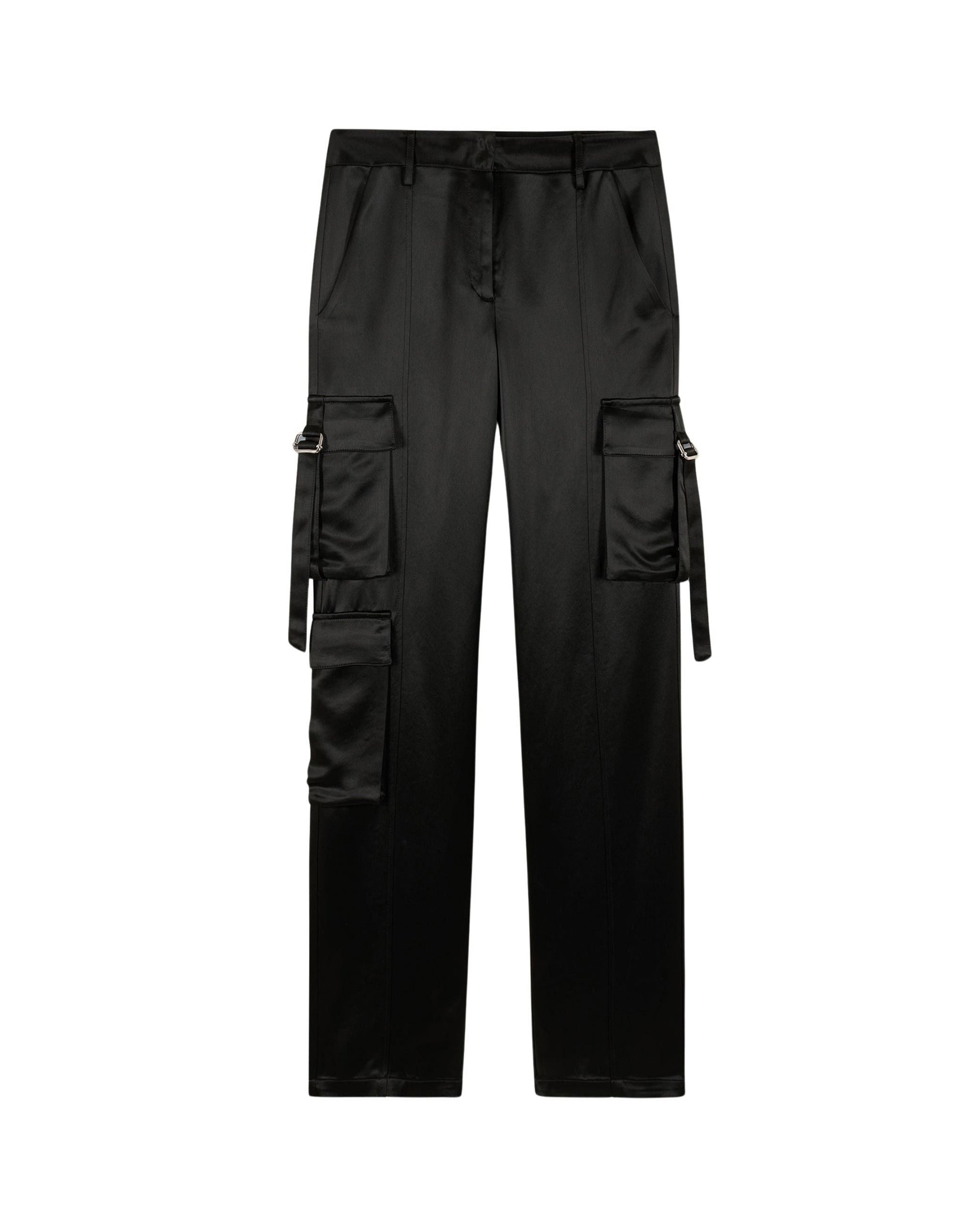 Pantalon cargo en satin - Noir