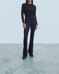 Pantalon flare en laine - Navy
