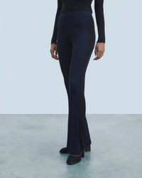 Pantalon flare en laine - Navy