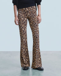 HOT LEOPARD / NEW / QTY : 27 / Pantalon Flare Jersey - Hot Leopard