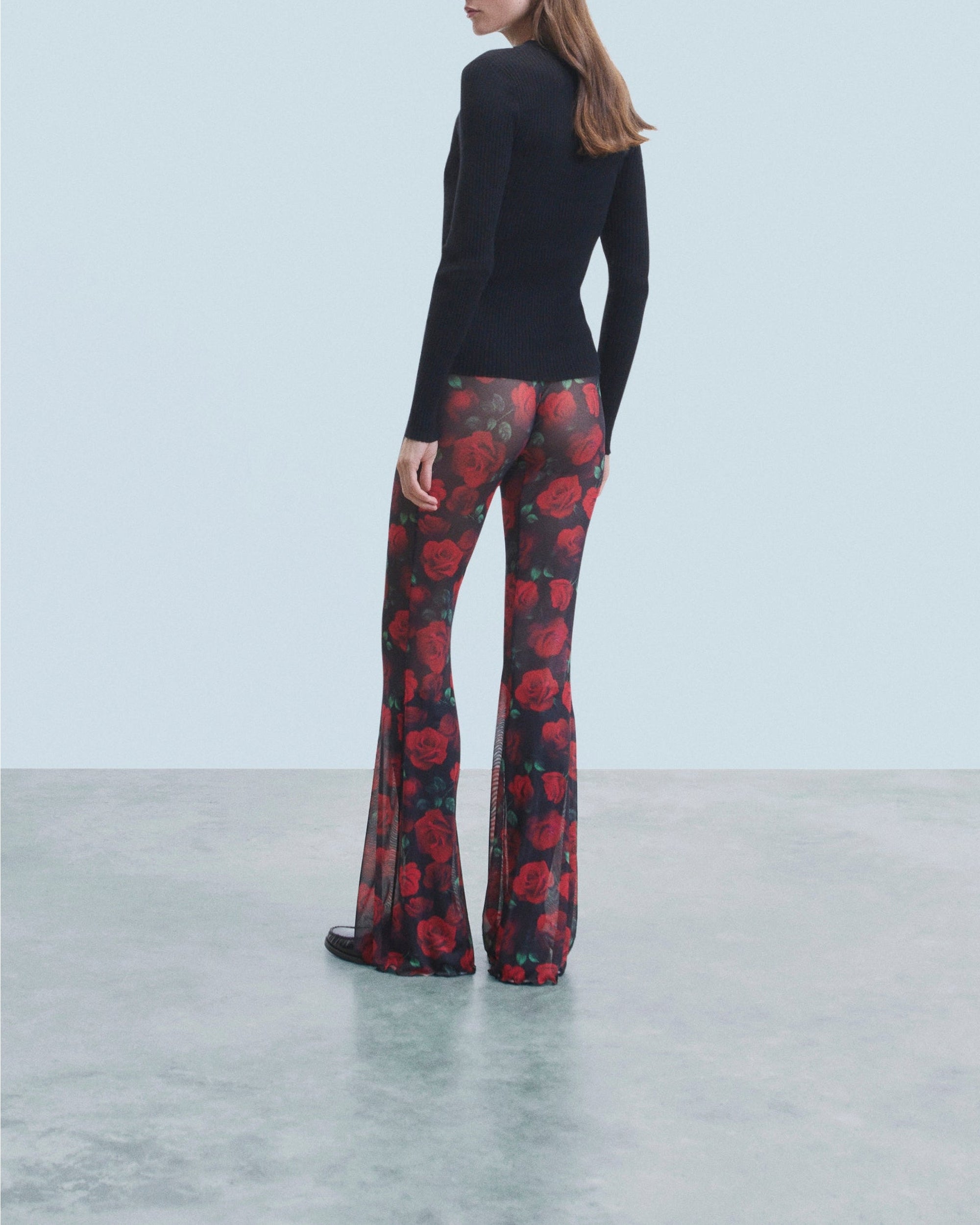 Pantalon flare en mesh - Passionate Roses