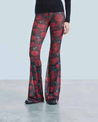Pantalon flare en mesh - Passionate Roses