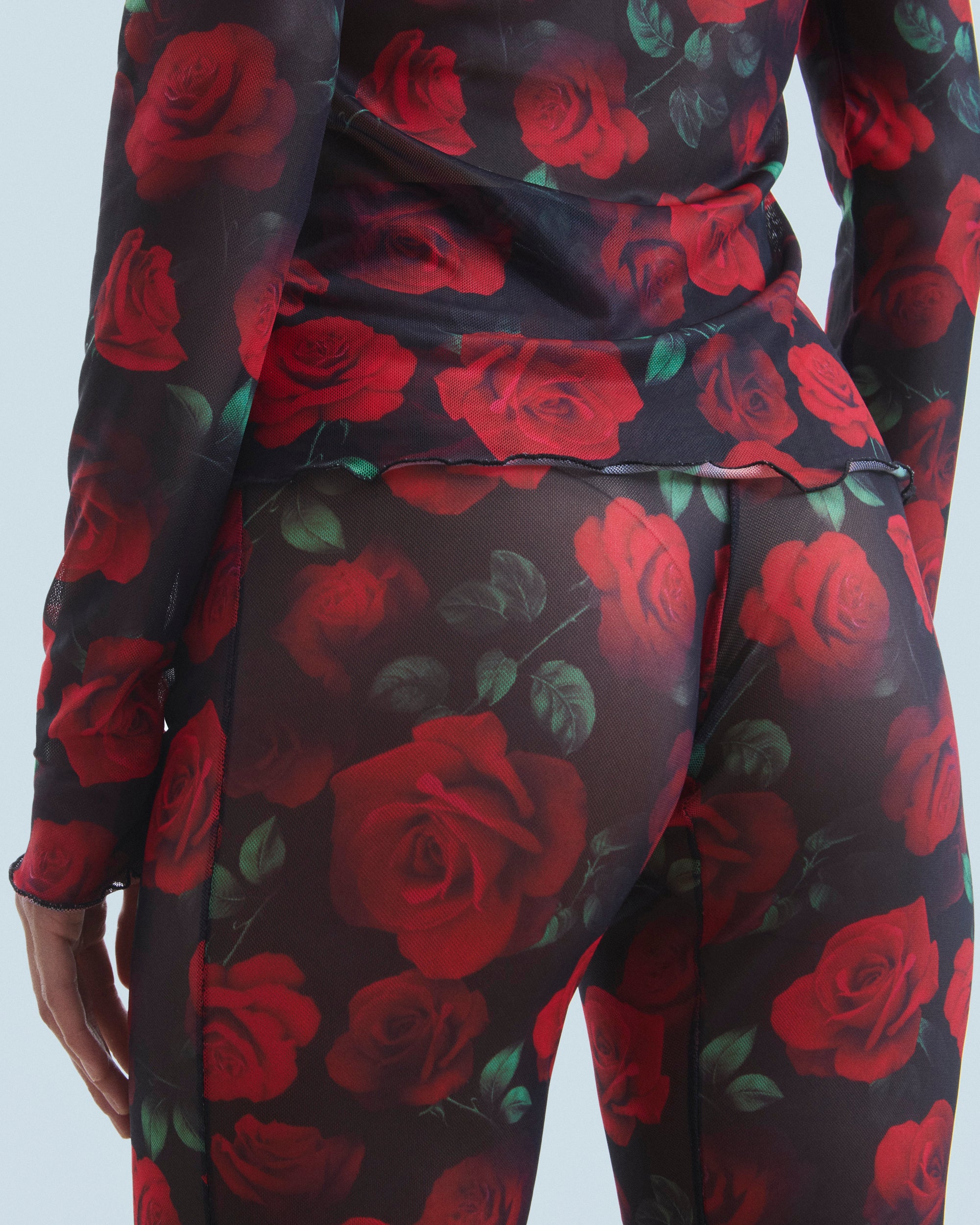 Pantalon flare en mesh - Passionate Roses
