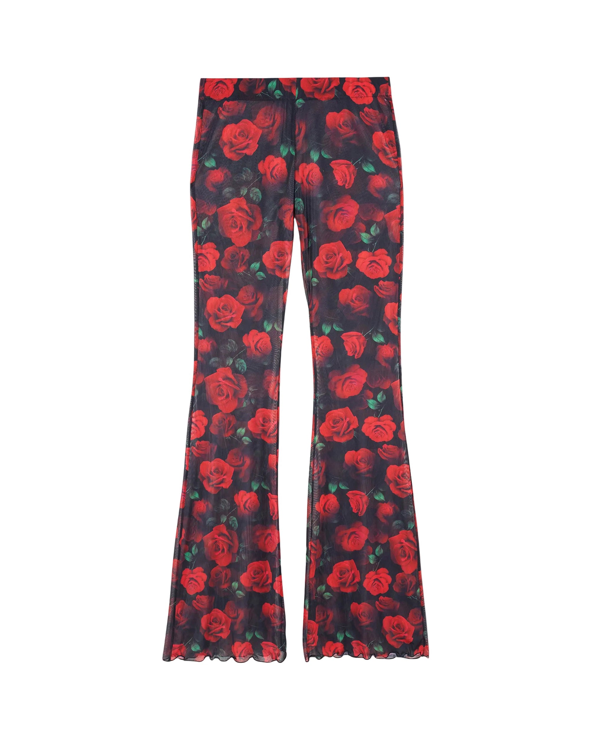 Pantalon flare en mesh - Passionate Roses