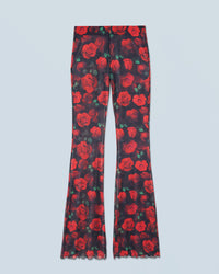 PASSIONATE ROSES / NEW / QTY : 82 / Pantalon Flare Mesh - Passionate Roses