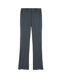 Pantalon large tailoring en laine - Rayures Gris