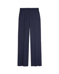 Pantalon large tailoring en laine - Rayures Navy