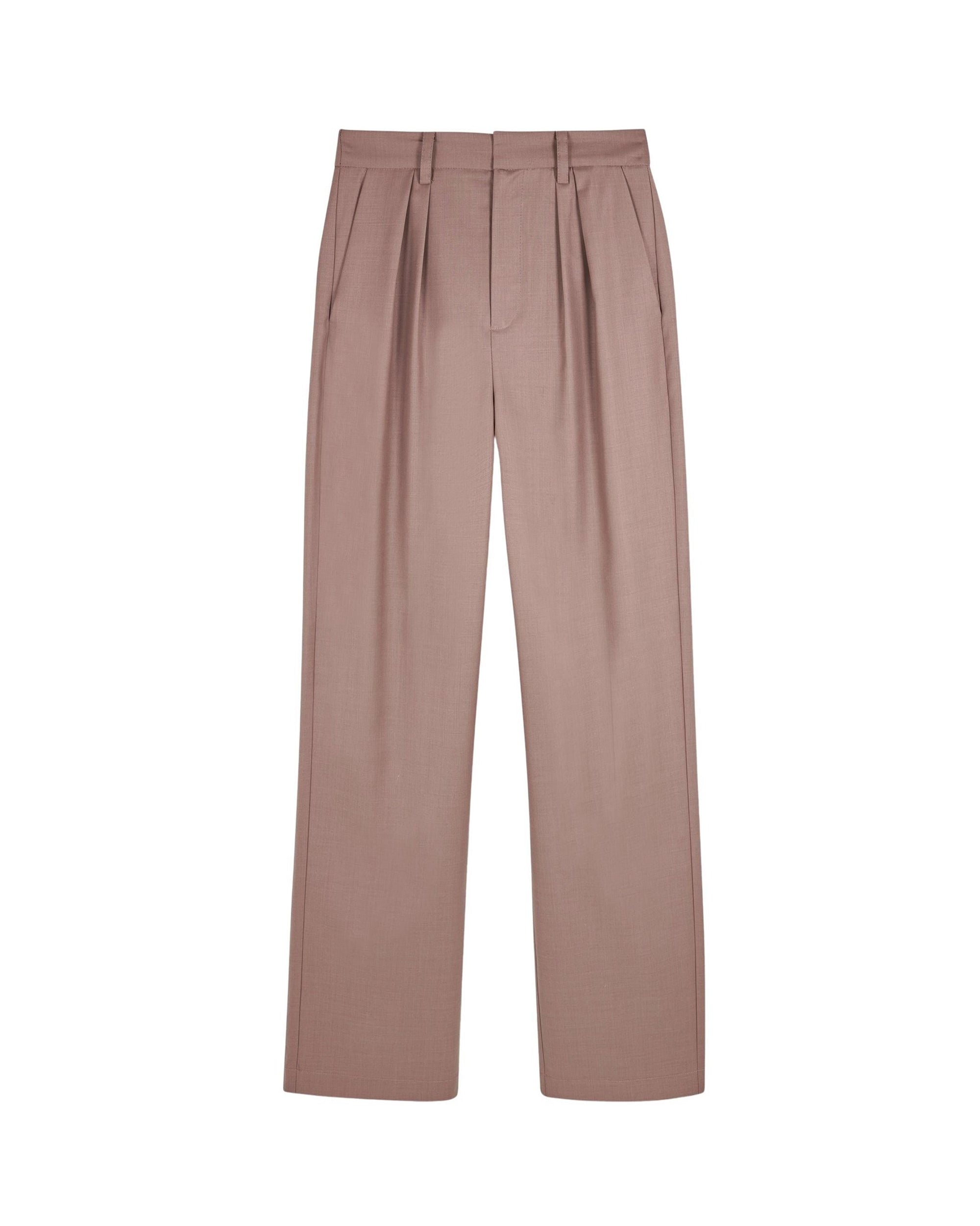Pantalon large tailoring en laine - Taupe
