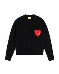 Cardigan Coeur Léger en cachemire - Noir