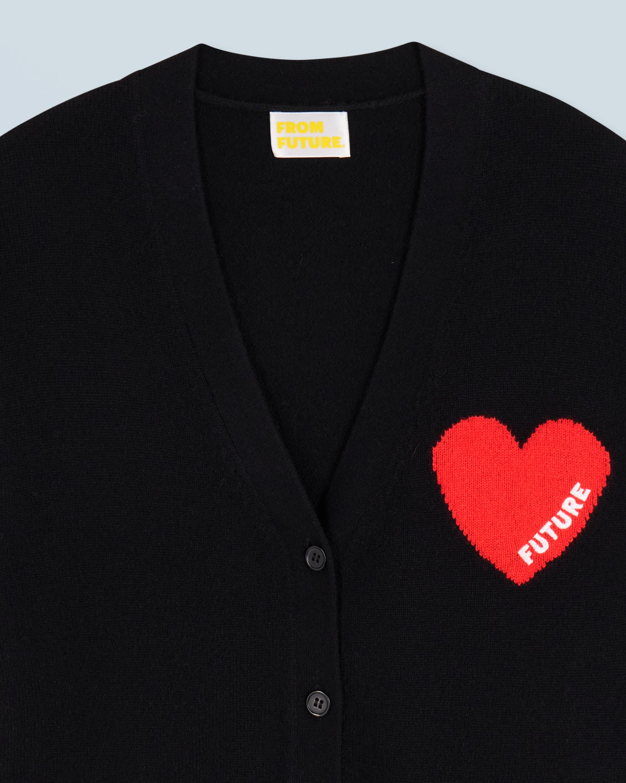 Cardigan Coeur Léger en cachemire - Noir