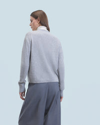 GRIS CHINE FONCE / NEW / QTY : 9 / Pull Cardigan Coeur Léger - Gris Chine Fonce