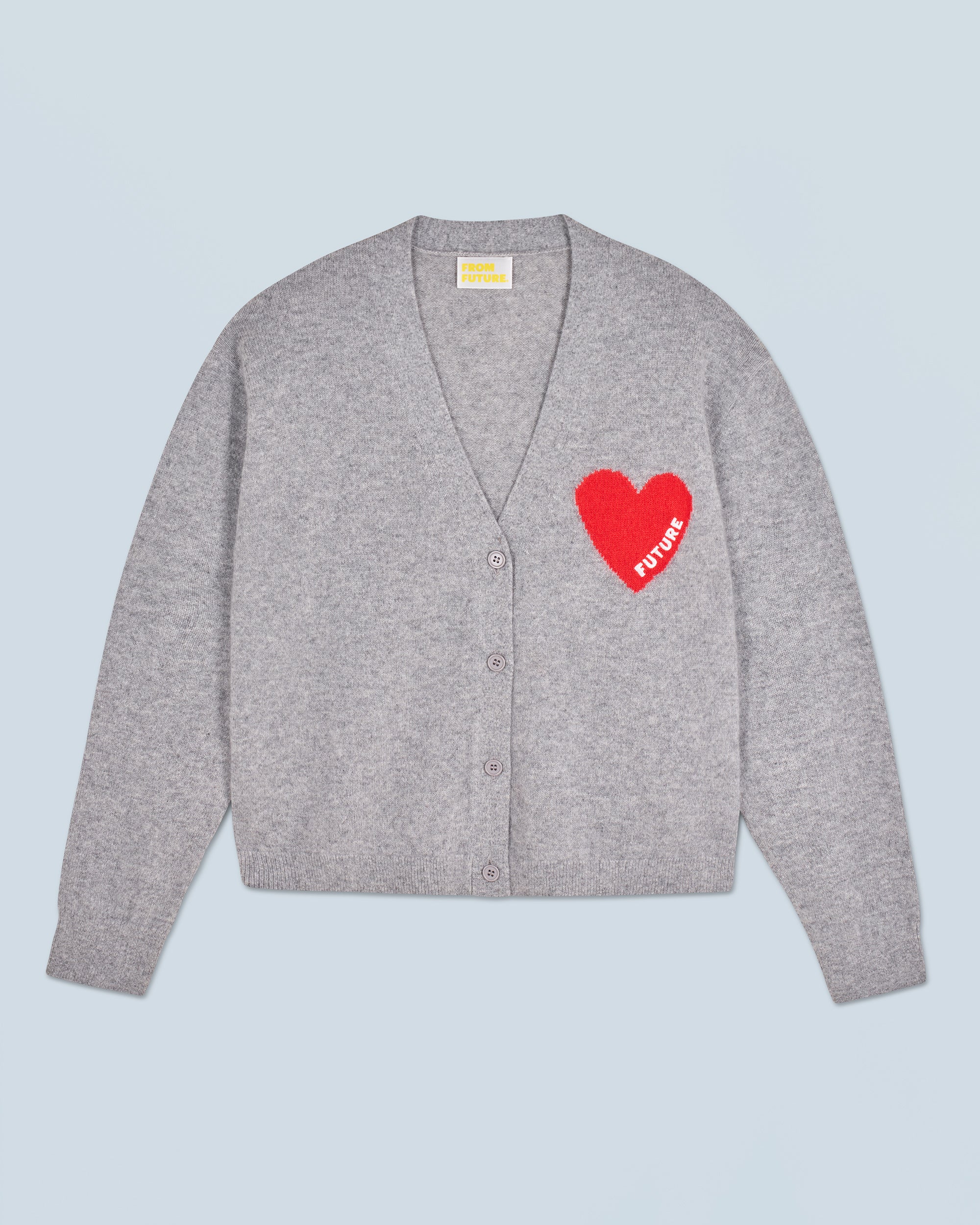 GRIS CHINE FONCE / NEW / QTY : 9 / Pull Cardigan Coeur Léger - Gris Chine Fonce