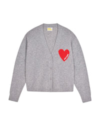 Cardigan Coeur Léger en cachemire - Gris Chiné Foncé