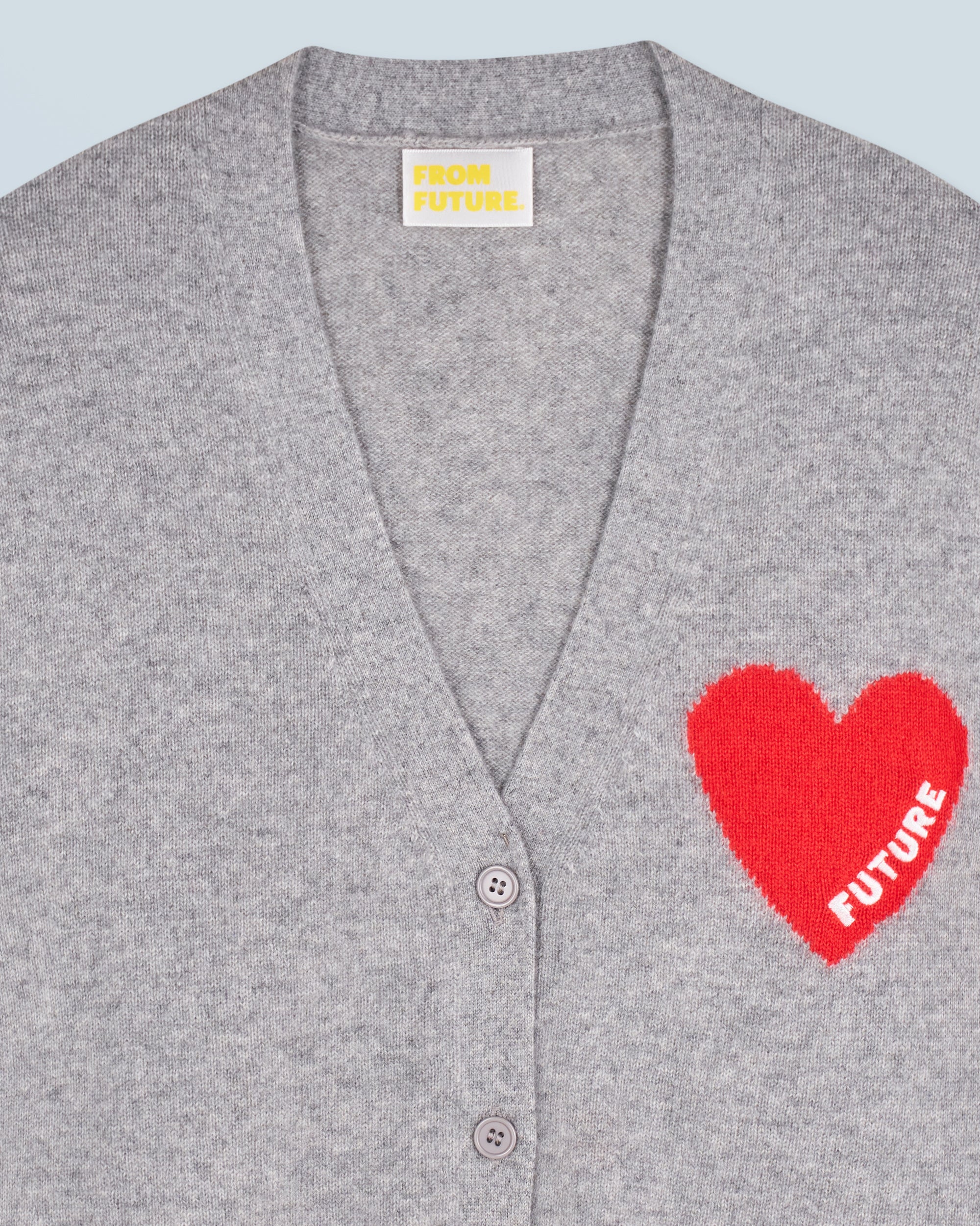 Cardigan Coeur Léger en cachemire - Gris Chiné Foncé