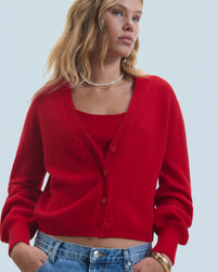 HOT RED / NEW / QTY : 3 / Pull Cardigan - Hot Red