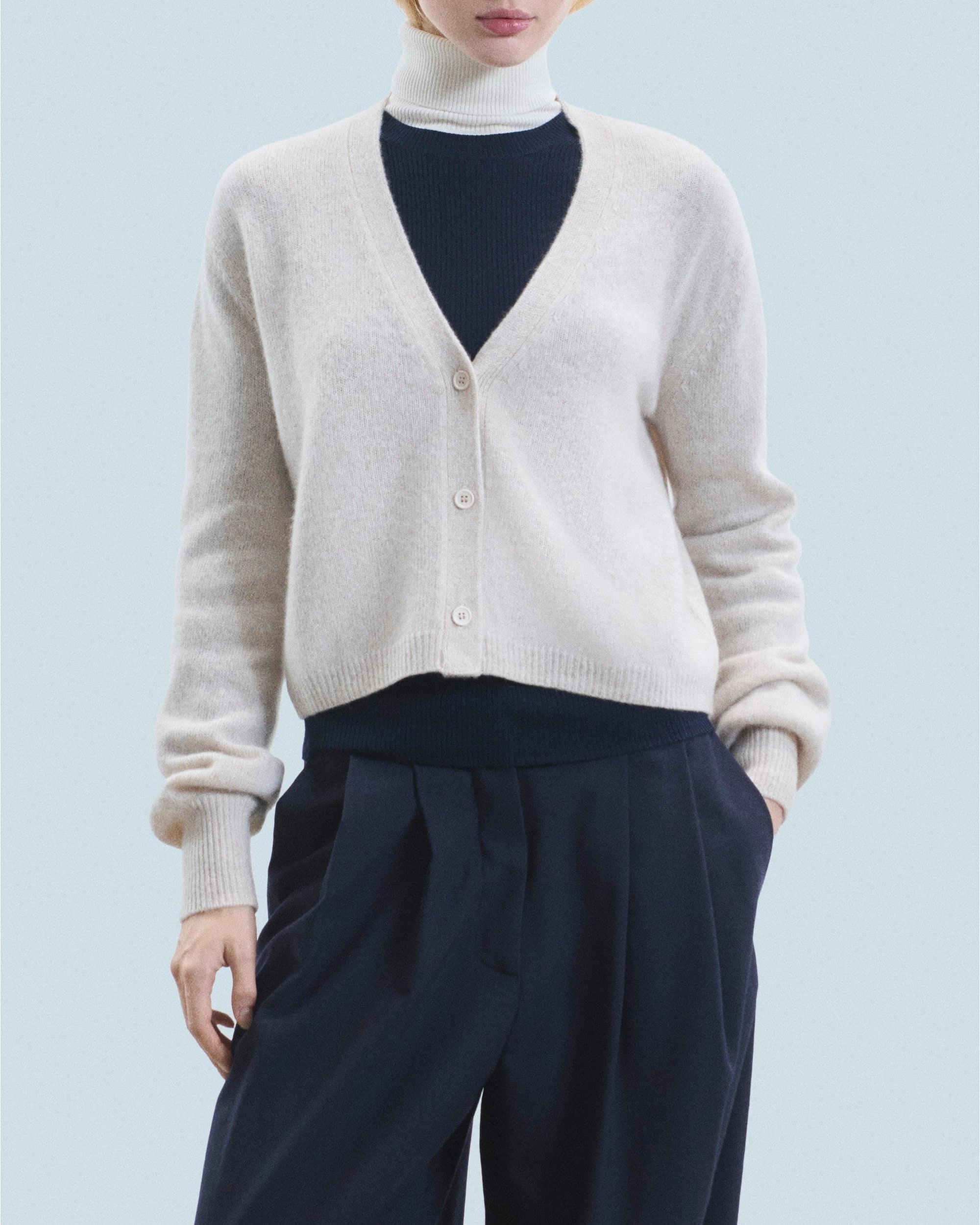 Cardigan oversize en cachemire - Beige Mouline