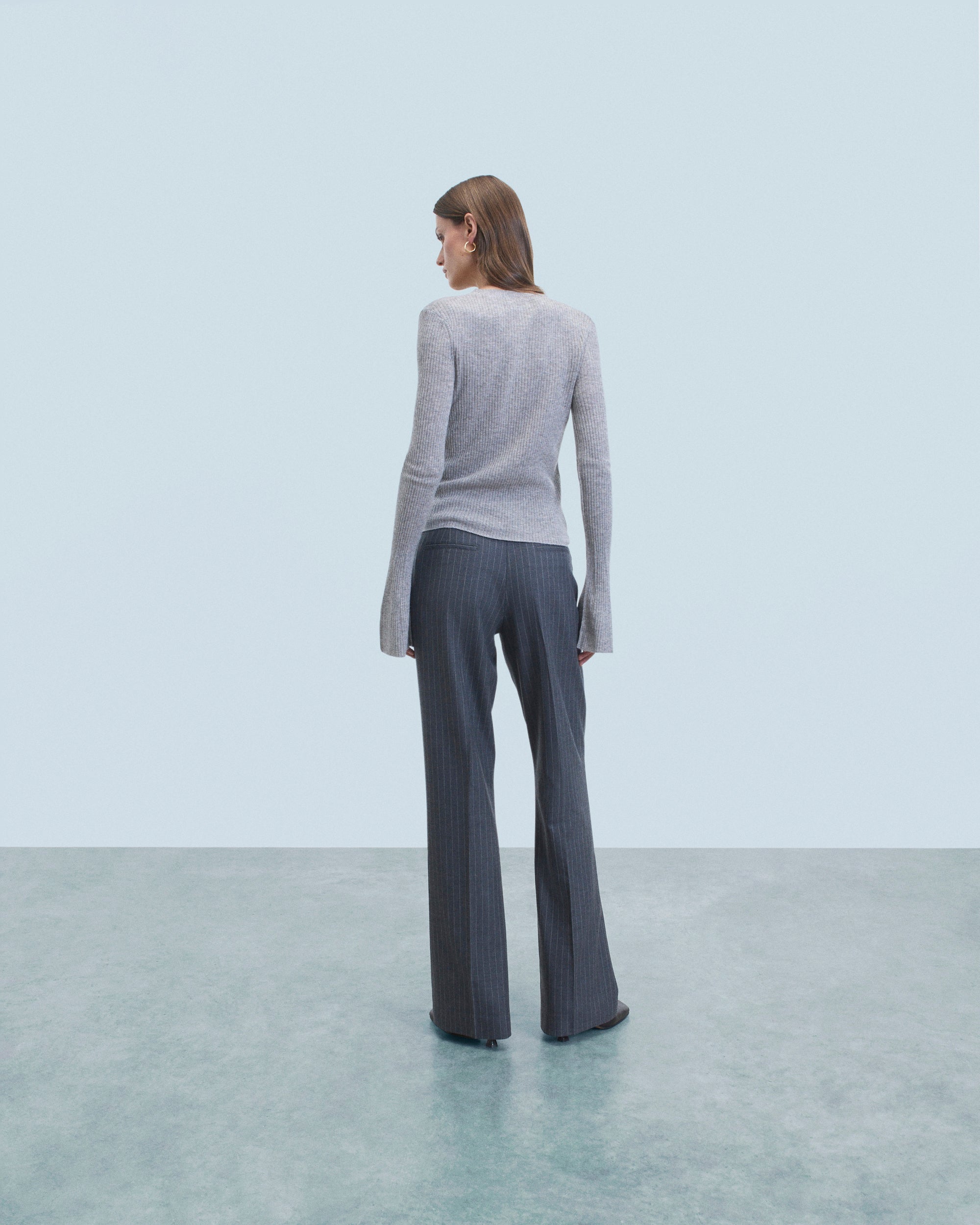Cardigan Seconde Peau en cachemire - Gris Chiné Foncé