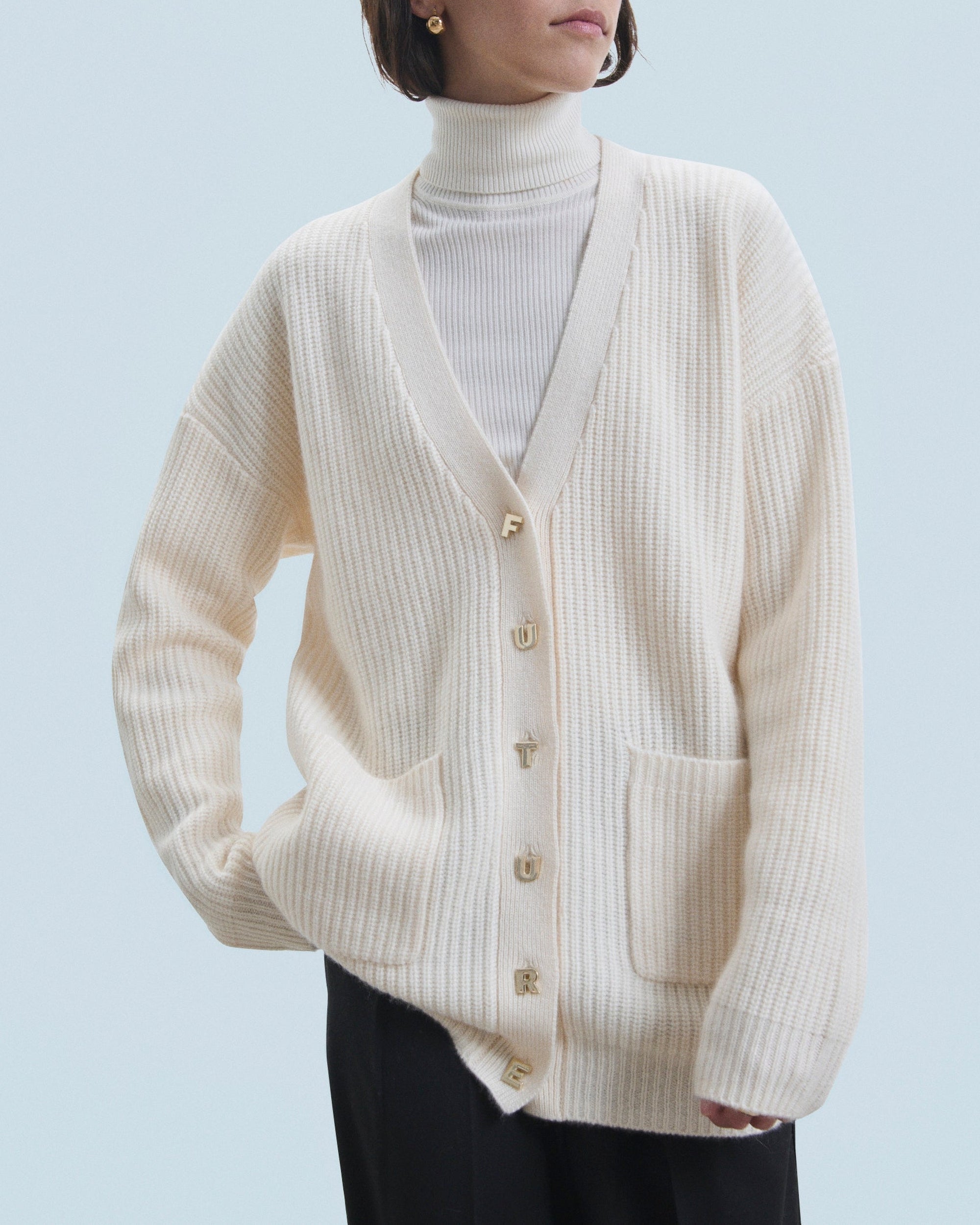 Cardigan en cachemire - Ecru