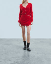 Cardigan en cachemire brossé - Hot Red