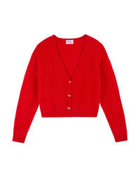 Cardigan en cachemire brossé - Hot Red
