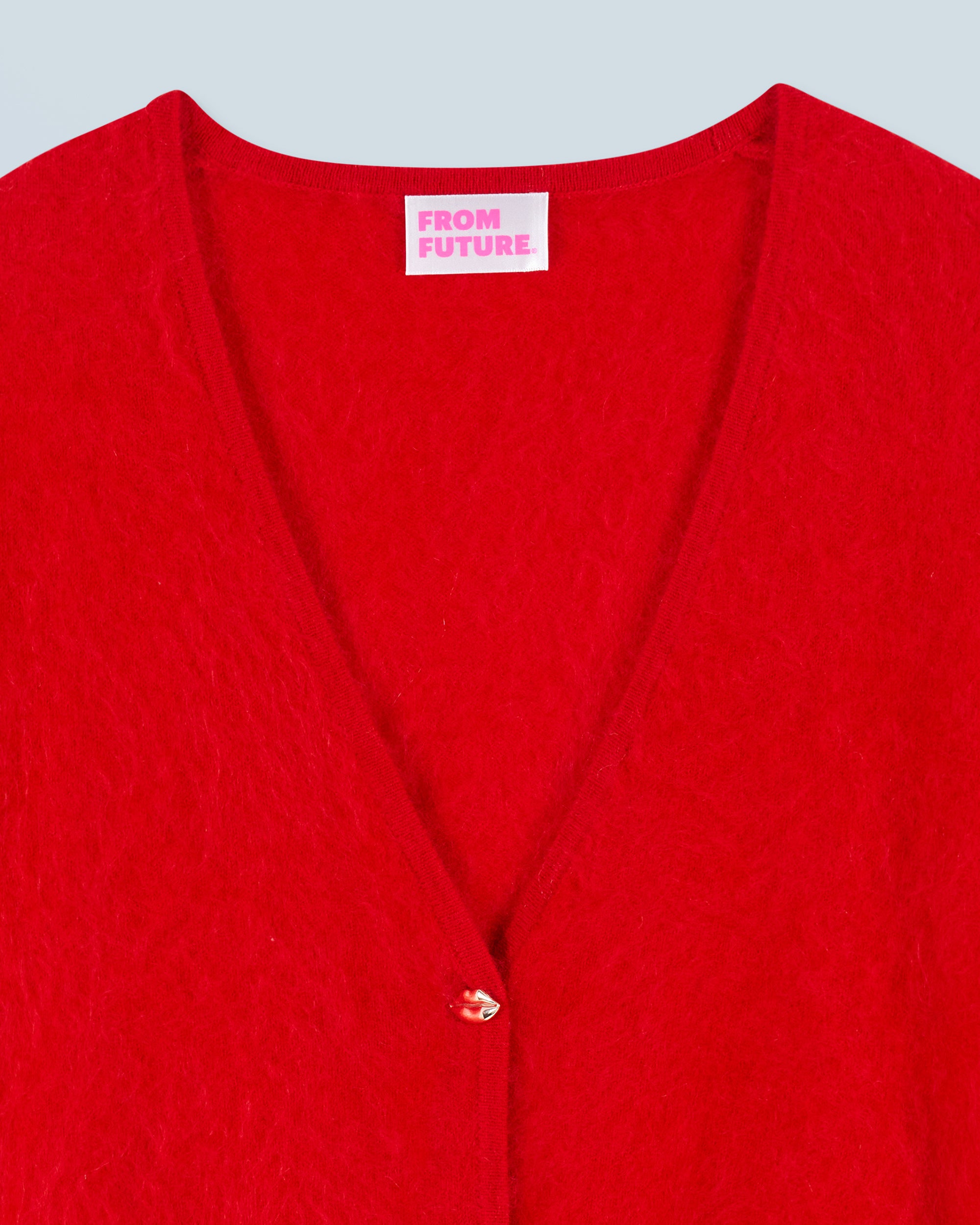 Cardigan en cachemire brossé - Hot Red