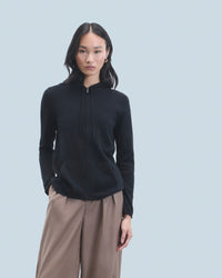 NOIR / NEW / QTY : 1 / Pull Hoodie Zippé - Noir