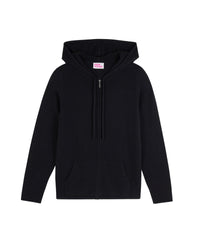 Hoodie zippé en cachemire - Noir